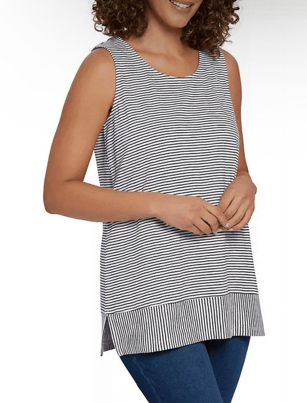 Lands' End Split Hem Tunic Length Tank Top